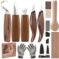 thumbnail image 1 of Ninonly 18Pcs Wood Carving Tools Set, Wood Carving Kit Include Hook Carving Knife,Detail Knife,Whittling Knife,Oblique Knife,Trimming Knife,Chip Knife, Wood Chisels Set for Beginners Woodworking, 1 of 8