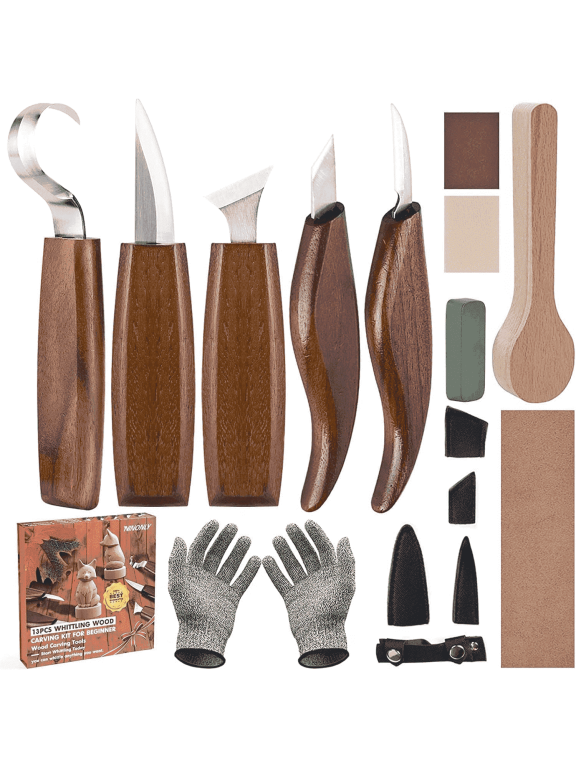 18Pcs Wood Carving Tools Set,for Beginners Woodworking