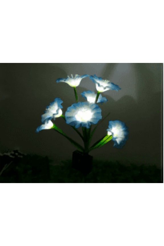 2 Pack Solar Garden Lights, Outdoor Morning Glory Solar Pathway Lights Blue