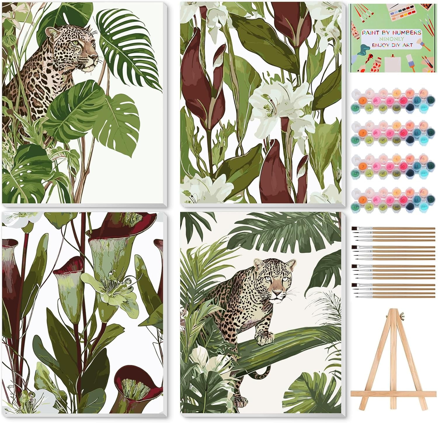 RenFox Dipingere con i Numeri, Kit Pittura Fai-Da-Te con 18 Colori