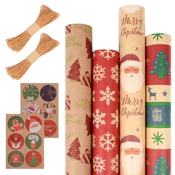 Cartoon Christmas Wrapping Paper Rolls