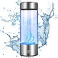 thumbnail image 1 of Ninonly 420ml Hydrogen Water Bottle Silver, Water Glass Healthy Cup Rechargeable Hydrogen Water Bottle Hydrogen Rich Water Glass for Home Travel Office, 1 of 7