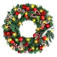 thumbnail image 1 of Ninonly 24 Inch Pre-Lit Christmas Wreath with 30 LED Light,Battery Operated Artificial Christmas Wreath with Pinecone Red Berries,Red Balls,8 Modes Xmas Door Wreath for Mantle Home Window Wall Decor, 1 of 8