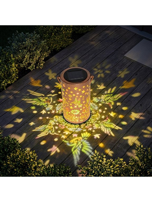 Solar Lanterns Outdoor Waterproof LED Light Hummingbird Garden Decor Gifts for Women Mom Grandma Hanging Decoration,Colorful