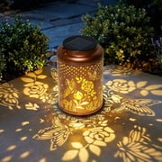Ninonly Butterfly Solar Lanterns Hollow Out Hanging Waterproof Outdoor LED 1-Pack