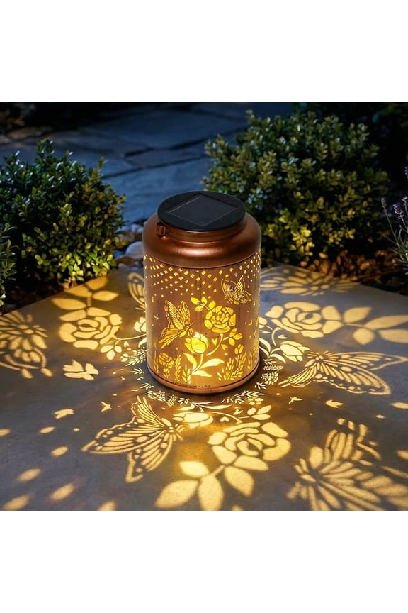 Butterfly Solar Lanterns Hollow Out Hanging Waterproof Outdoor LED 1-Pack