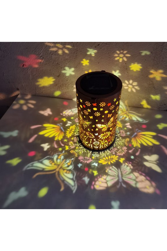 Solar Garden Lights Outdoor, Iron Butterfly Pathway Light Warm White Landscape Decor