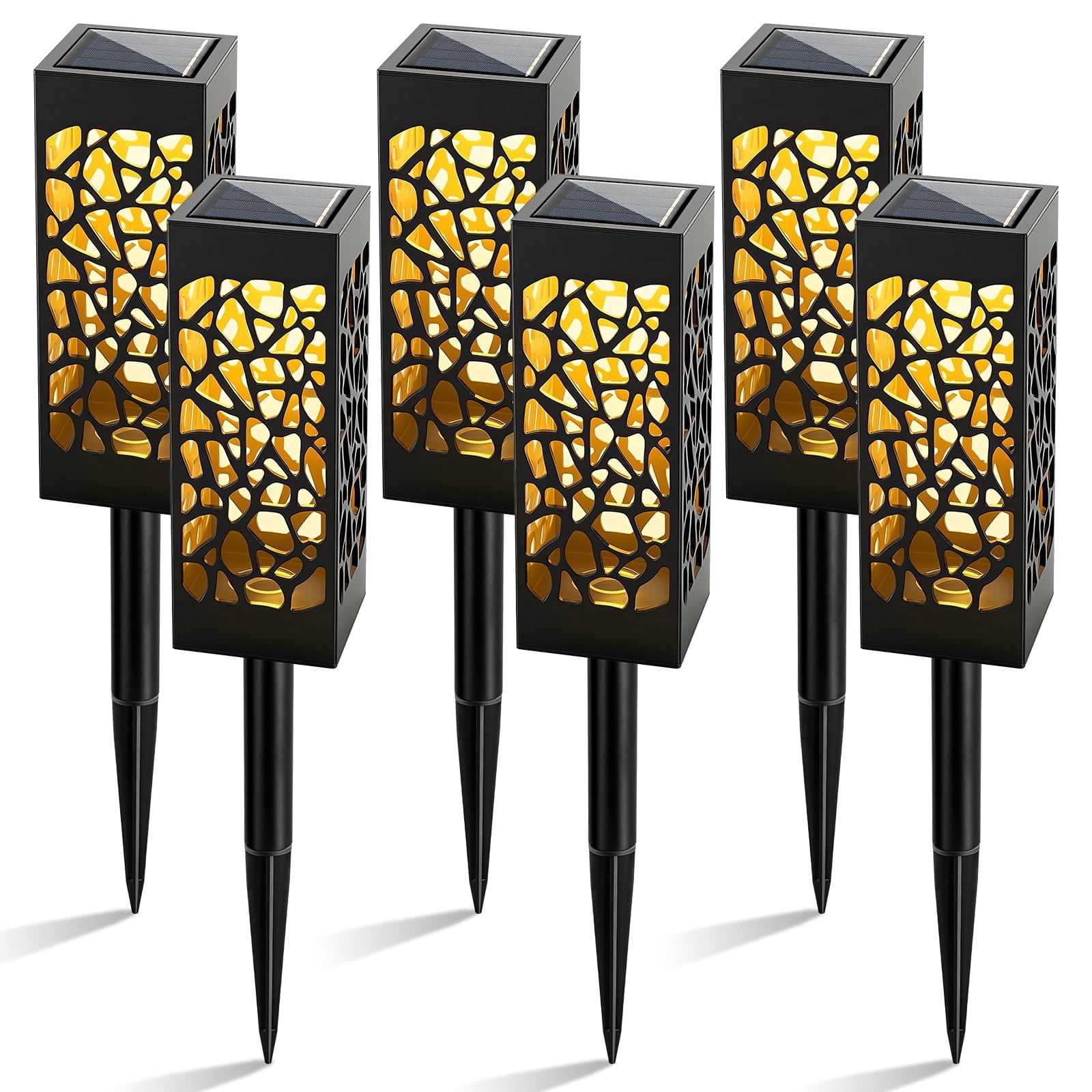 Ninonly 6 Pack Solar Pathway Lights Outdoor Solar Powered LEDs Landscape Lighting for Garden Path Walkway