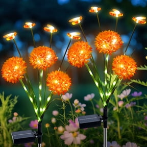 Ninonly 2 Pack Solar Beehive Flower Lights with Swaying Bees, 8 Lighting Modes Waterproof Solar Lights Outdoor for Garden Yard Patio Lawn Pathway