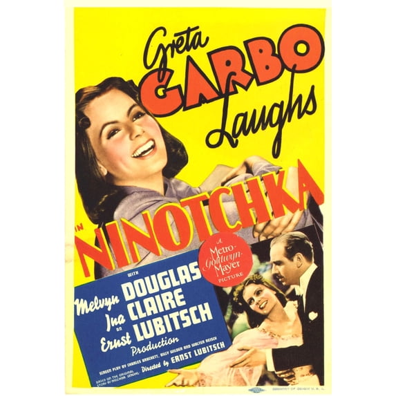 Ninotchka Top: Greta Garbo Bottom From Left: Greta Garbo Melvyn Douglas On Midget Window Card 1939. Movie Poster Masterprint (24 x 36)