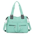 thumbnail image 1 of Nint Green Tote Bag,Langrents Nylon Waterproof Tote Bag,Large Capacity Waterproof Multi Pocket Shoulder Bag,Multifunctional Nylon Tote Bag for Women Girls Boys Adults, 1 of 1