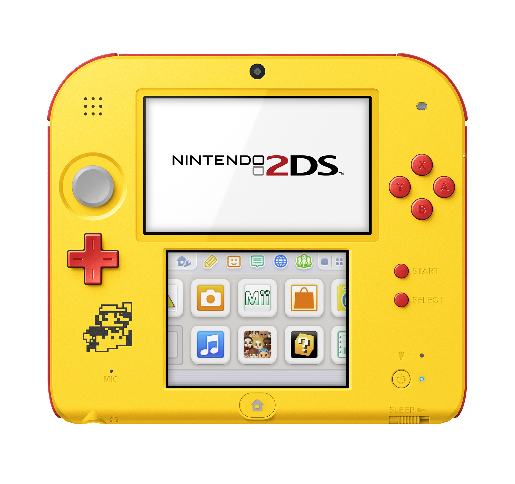 Nintendo 2DS System with Super Mario Maker (Pre-Installed), Yellow / Red, FTRSYBDW - image 1 of 7