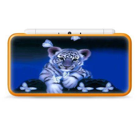 Nintendo 2DS XL Skin Decal Vinyl Wrap - Cute White Tiger Cub Butterflies