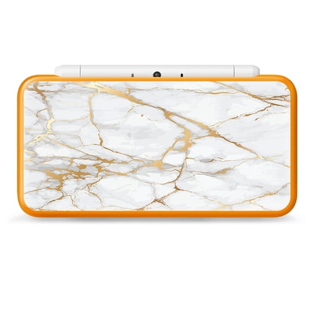 Nintendo 2DS XL Skin Decal Vinyl Wrap - Marble White Gold Flake Granite