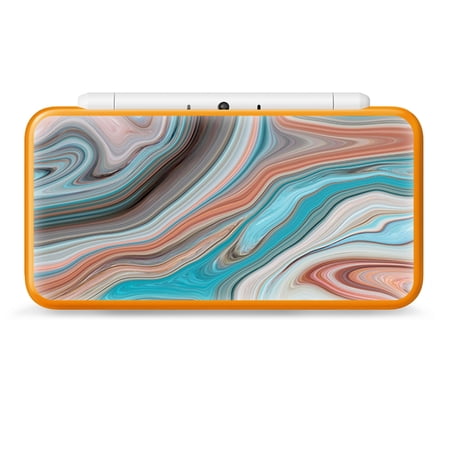 Nintendo 2DS XL Skin Decal Vinyl Wrap - Teal Blue Brown Geode Stone Marble