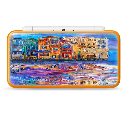 Nintendo 2DS XL Skin Decal Vinyl Wrap - colorful oil painting water reflection town homes