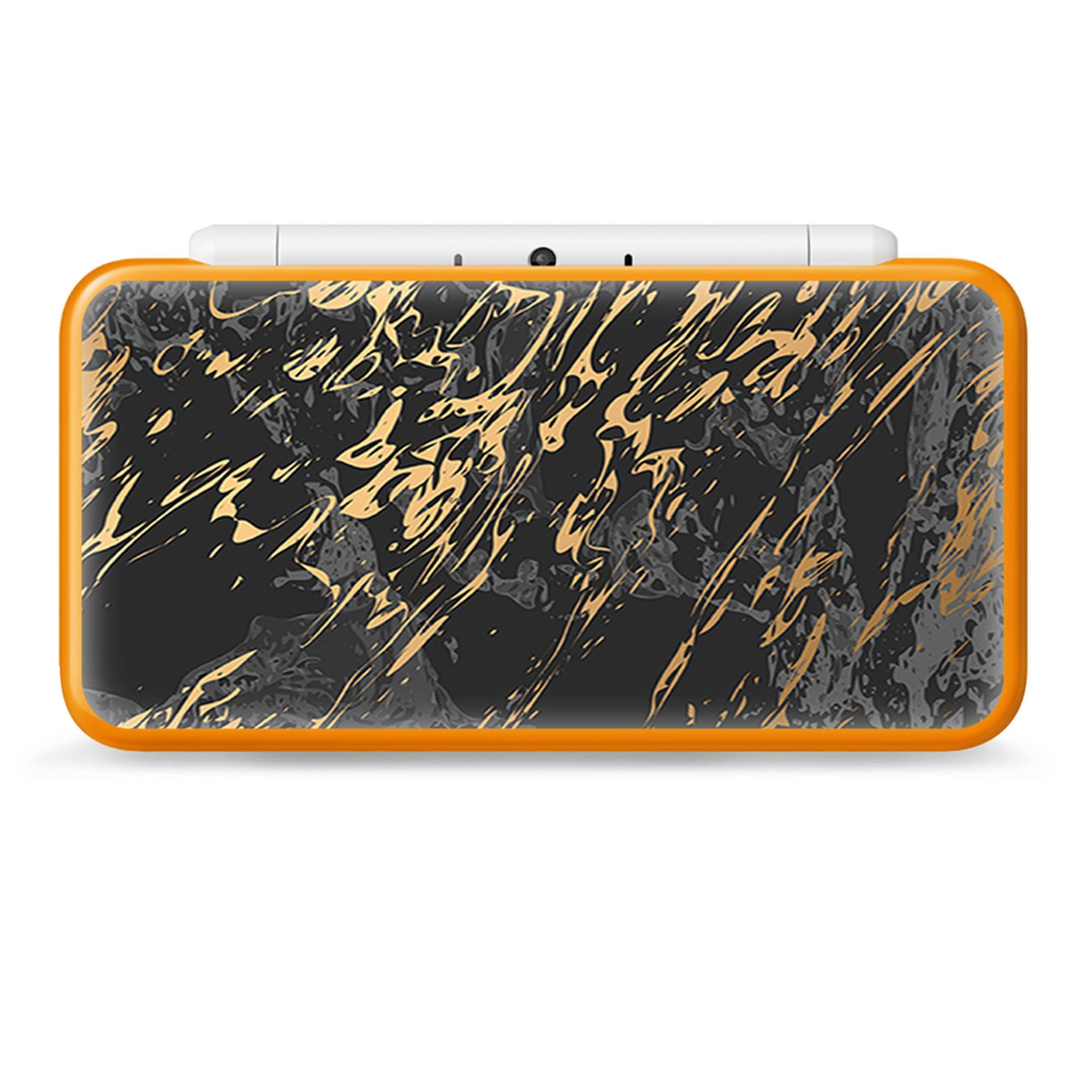 Nintendo 2DS XL Skin Decal Vinyl Wrap - gold marble dark gray ...
