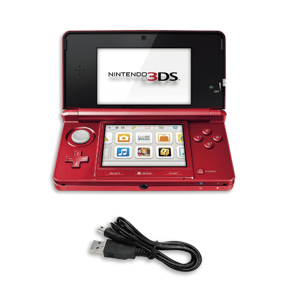Restored Nintendo 3DS Game Console, Metallic Red