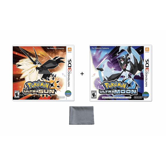 Nintendo 3DS: Pokemon Ultra Sun & Ultra Moon + Neptune Microfiber Towel - Bundle