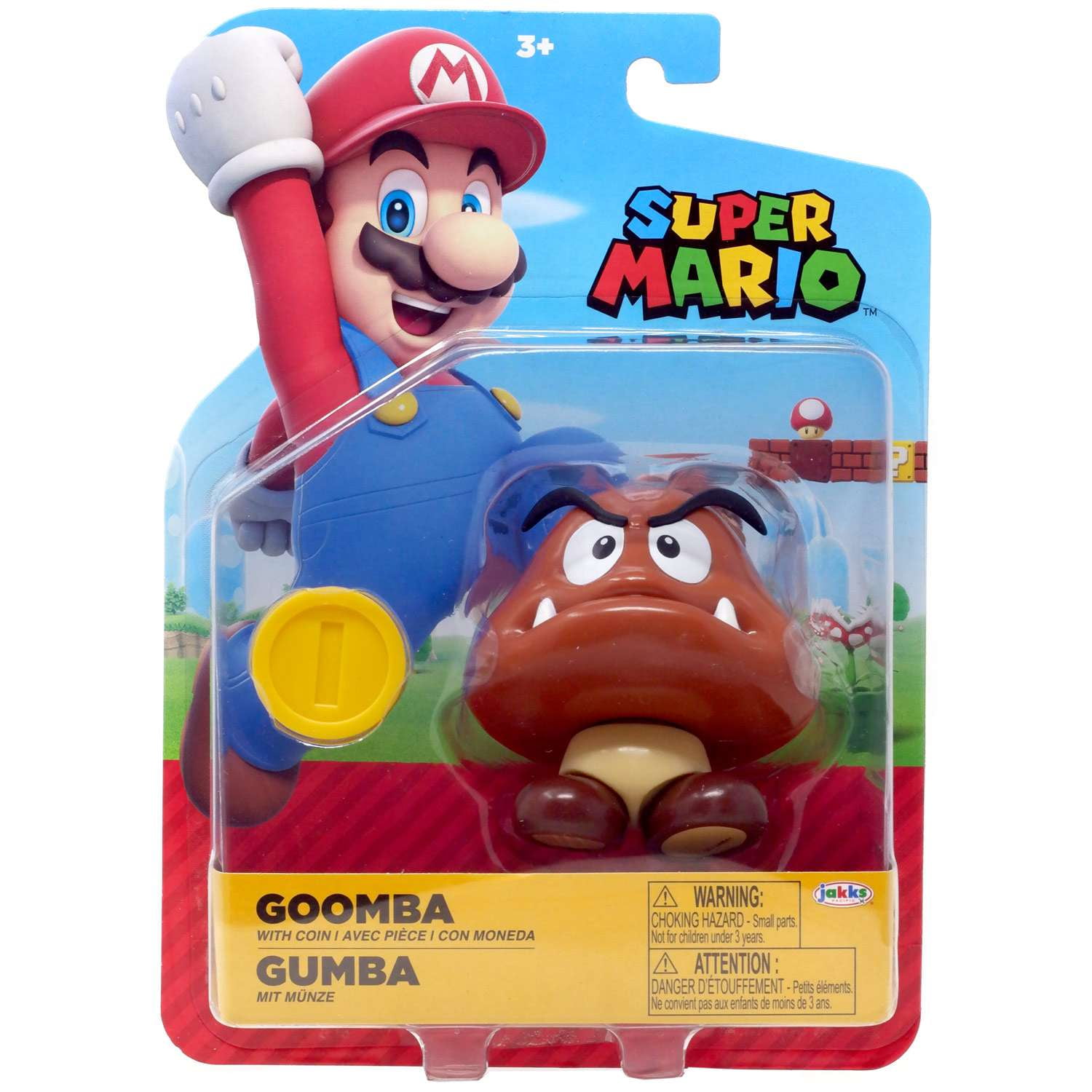 Nintendo 4" Action Figure Goomba with Coin Accessory for Child Ages 3+