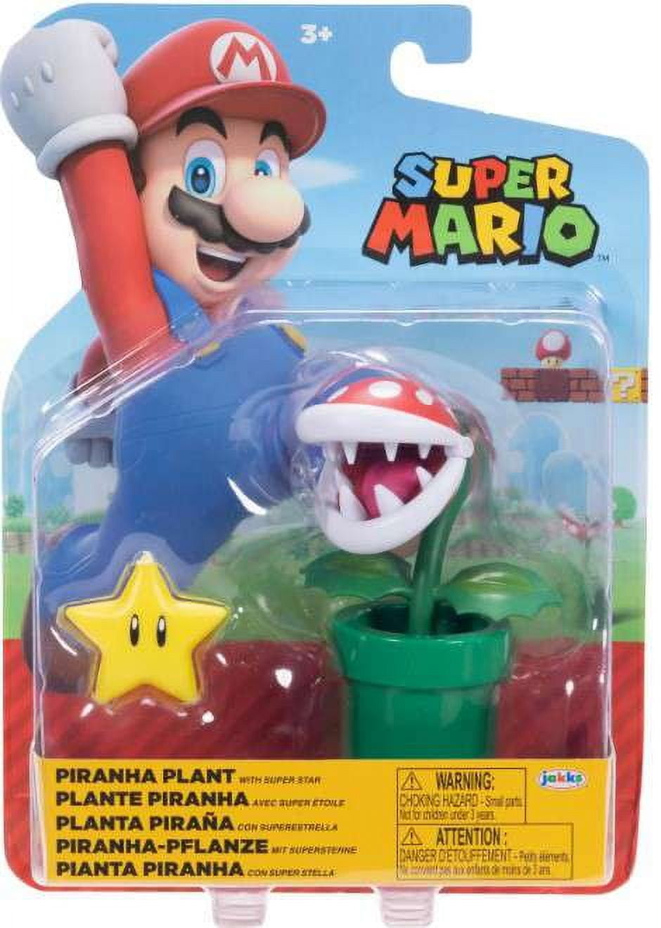 Nintendo 4" Action Figure Piranha Plant with Star Accessory for Child Ages 3+