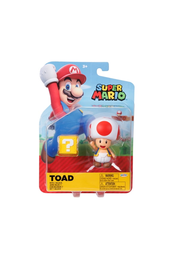 4 inch action figure Toad with question block
