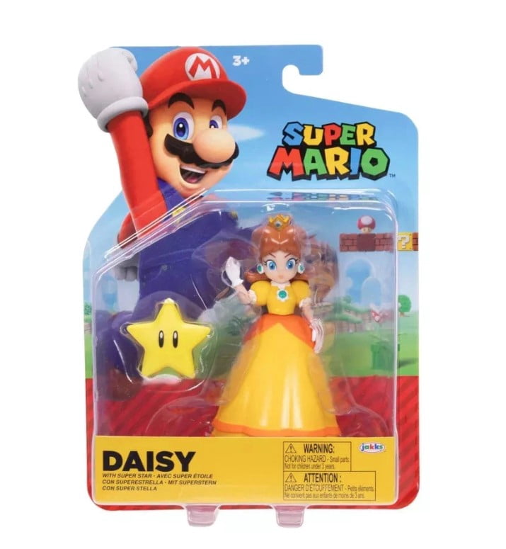 Super Mario Daisy 4 Inch Action Figure with Star