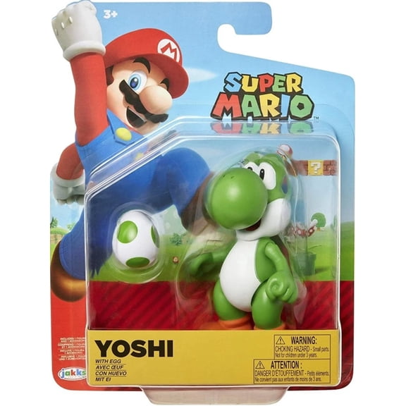 Super Mario Green Yoshi 4 Inch Action Figure with Green Egg