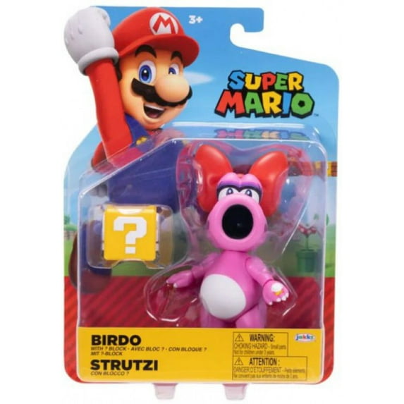 Nintendo Super Mario Birdo 4-Inch Action Figure with Question Block