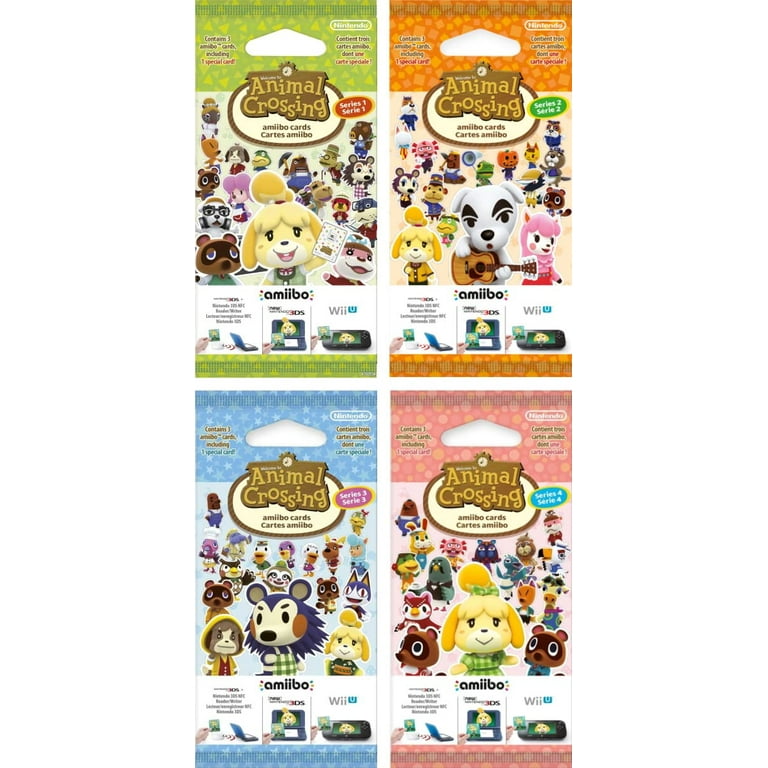 Nintendo Animal Crossing Amiibo Cards - Series 1-4 - 4 Pack - 12 Cards Total