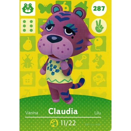 Nintendo Animal Crossing Happy Home Designer Amiibo Card Claudia 287/300 USA Version - Walmart.com