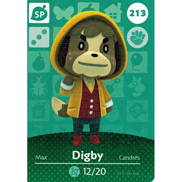 Nintendo Animal Crossing Happy Home Designer Amiibo Card Digby 213 300 USA Version