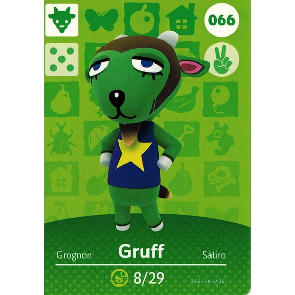 Nintendo Animal Crossing Happy Home Designer Amiibo Card Gruff 066/100
