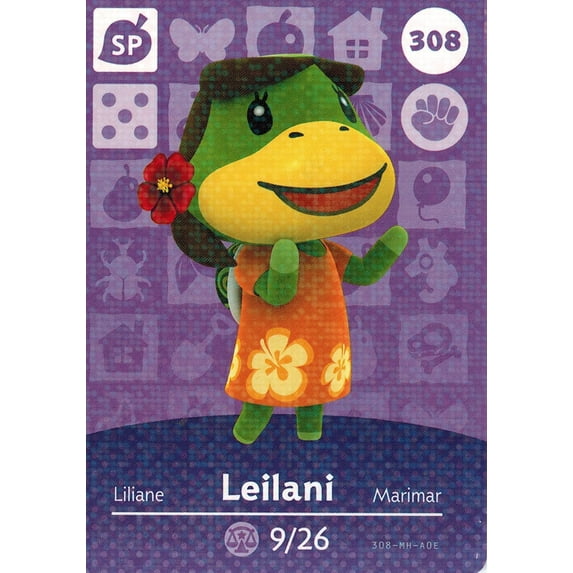 Nintendo Animal Crossing Happy Home Designer Amiibo Card Leilani 308/400 USA Version