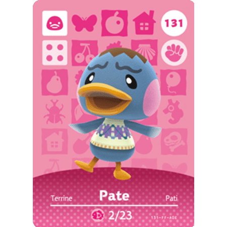 Nintendo Animal Crossing Happy Home Designer Amiibo Card Pate 131/200 USA Version