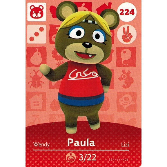 Nintendo Animal Crossing Happy Home Designer Amiibo Card Paula 224/300 USA Version