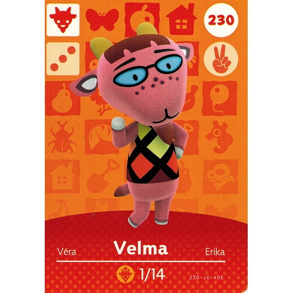 Nintendo Animal Crossing Happy Home Designer Amiibo Card Velma 230/300 USA Version