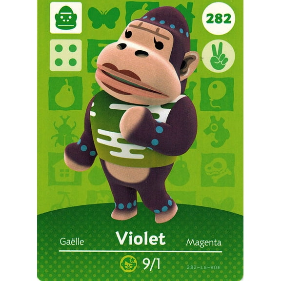 Nintendo Animal Crossing Happy Home Designer Amiibo Card Violet 282/300 USA Version