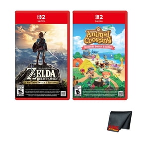 Nintendo Animal Crossing New Horizons - Nintendo Switch 2 Edition + Nintendo The Legend of Zelda: Breath of the Wild Switch 2 Edition + Microfiber Cleaning Cloth