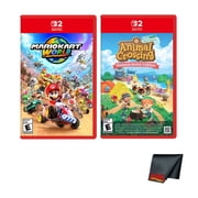 Nintendo Animal Crossing New Horizons - Nintendo Switch 2 Edition + Nintendo Mario Kart World for Switch 2 + Microfiber Cleaning Cloth