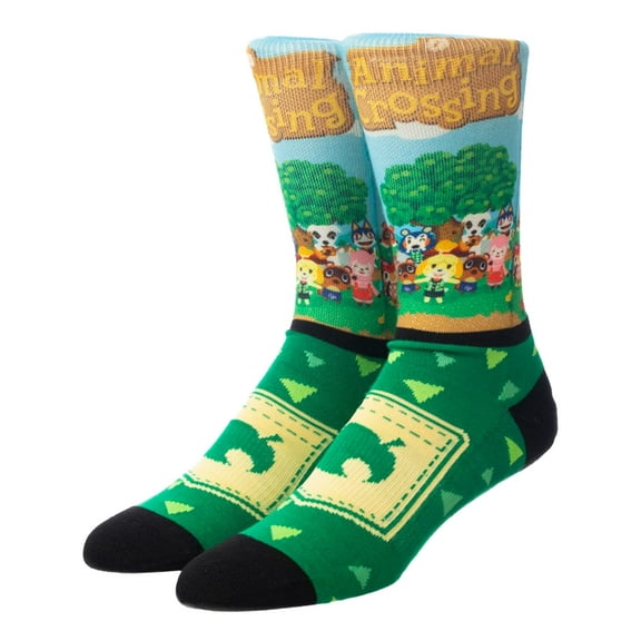 Animal Crossing Men's Allover Character Sublimated Adult Crew Socks 1 Pair