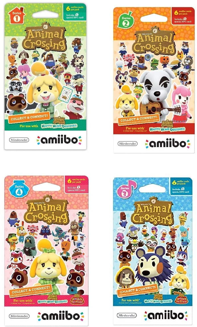 229634744467 Nintendo Animal Crossing amiibo Cards Series 1, 2, 3, 4 for Nintendo Wii U and 3DS, 1-Pack (6 Cards/Pack) (Bundle) Includes 24 Cards Total