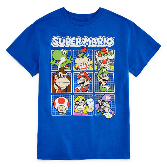 Nintendo Big Boys Super Mario Squares T-Shirt, Sizes 8-20