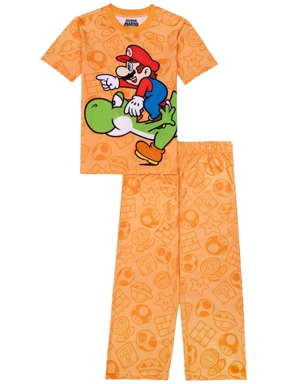 Nintendo Boys Halloween Short Sleeve Top and Pant Pajama Set, 2-Piece, Sizes 4-12