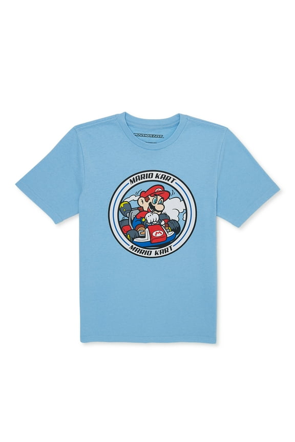 Nintendo Boys' & Big Boys' Mario Kart, Short Sleeve, Graphic T-Shirt, Sizes 4-18