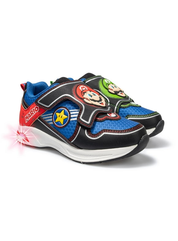 Nintendo Boys Mario and Luigi Light-Up Athletic Sneakers