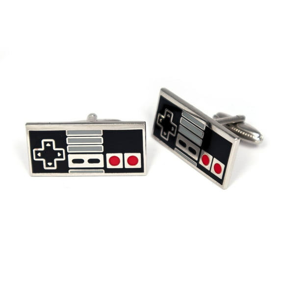 Nintendo Cufflinks, NES Controller Tie Clip, SNES Retro Gamer Mens Jewelry Cuff-Links, Gaming Groomsmen Tie Bar Wedding Gifts