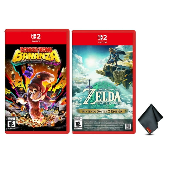 Nintendo Donkey Kong Bananza + The Legend of Zelda: Tears of the Kingdom Nintendo Switch 2 Edition + Microfiber Cleaning Cloth
