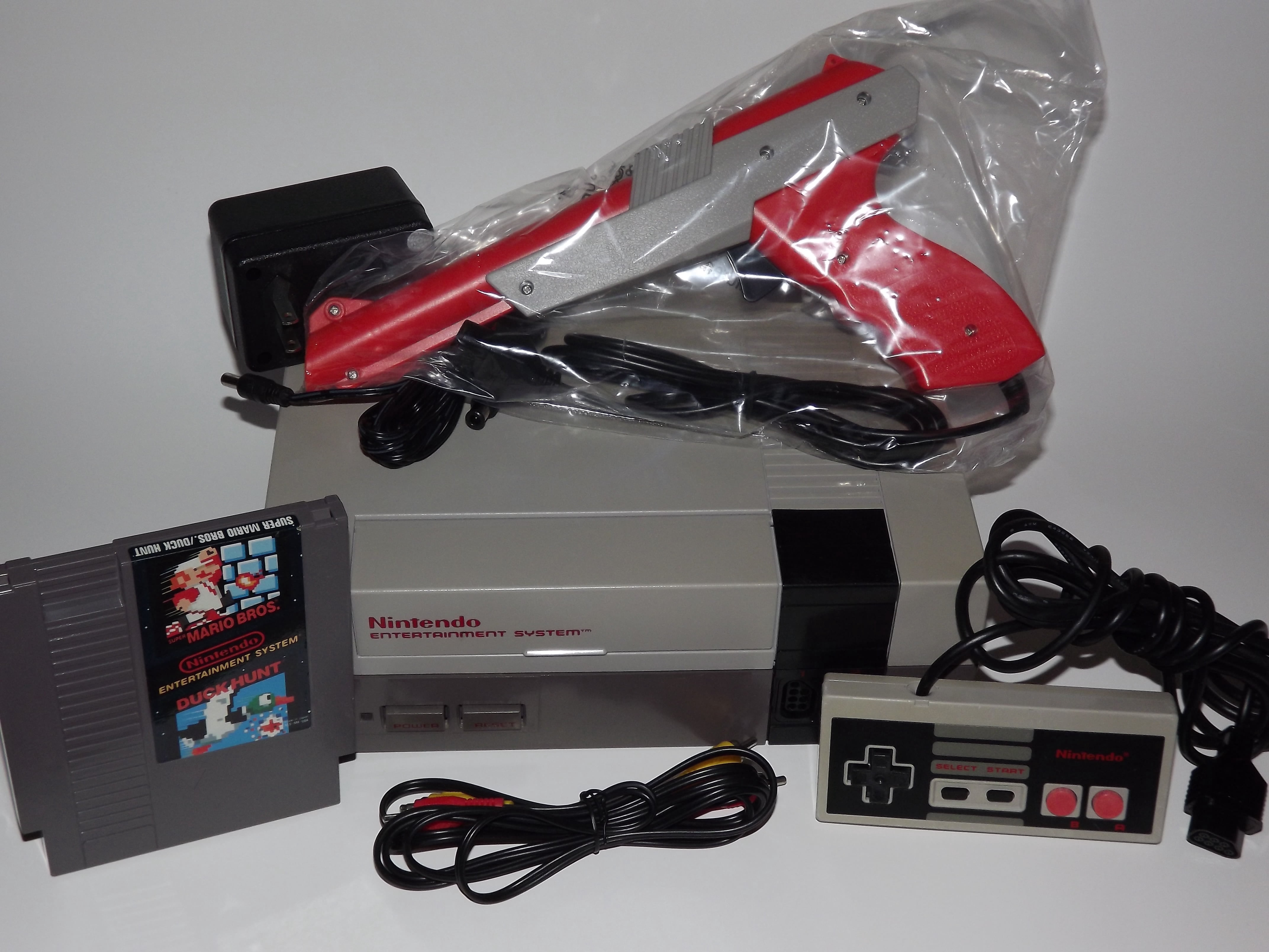 Nintendo Entertainment System Bundle with Super Mario/ Duck Hunt Game and NES 72 Pin connector Installed