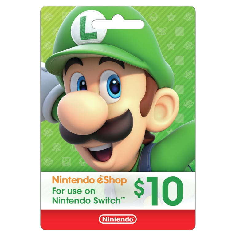 Nintendo Eshop 10 Gift Card Physical Card Walmart